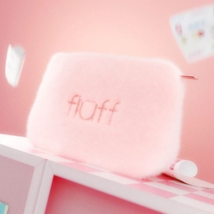 Fluff Fluffy Cosmetic Bag Medium Pink - Image 1