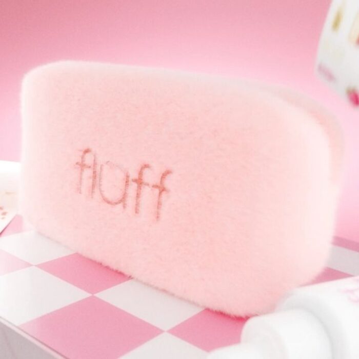 Fluff Fluffy Cosmetic Bag Small Pink - Image 1